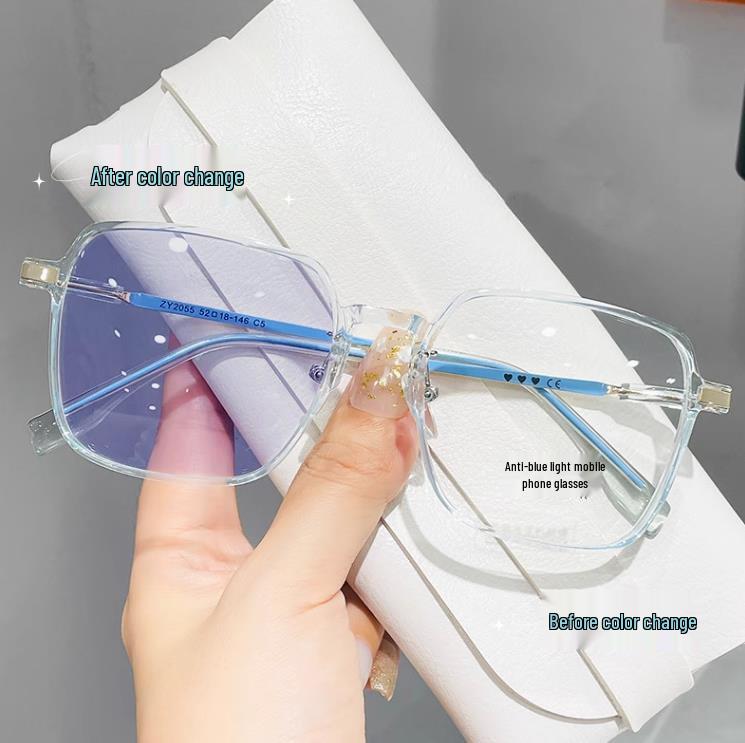 Lunettes Photoromiques Anti-Lumière Bleue pour Femmes: Grande Monture, Élégant, Design Amincissant, Changement de Couleur Sensible à la Lumière, Prêt pour la Prescription.