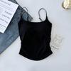 Damen-Falten-Camisole mit Brustpolstern – Figurbetont, Stilvolles Design, Vielseitig für Oberbekleidung oder zum Layering, Schöner Rücken, Perfekt für den Sommer