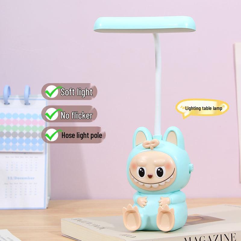Lumină de noapte Labubu de desene animate, lampă de masă USB pentru copii