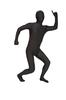 Clearstone Invisible Man Cosplay Halloween Full Body Zentai Suit, Pantex, Unisex, Black