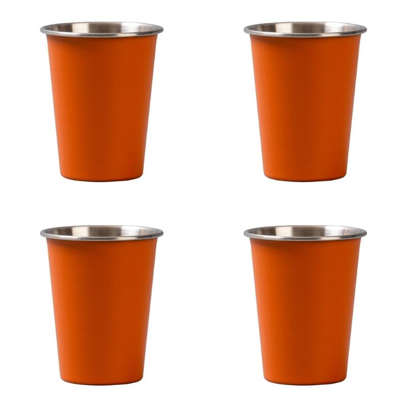 4pcs Stainless Steels Drinking Cups Outdoor Travel Cups 350ml Coffees Milk Beer Mug Stackable Camping Cup Enduring