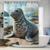 Sealife Bath Shower Curtain Waterproof Printed Decorative Home Bathroom Decor