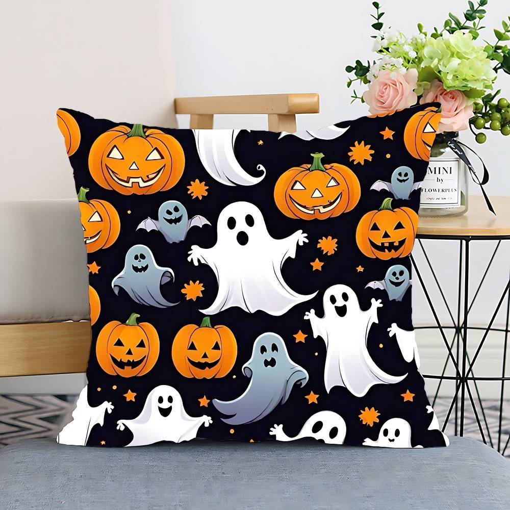 Spooky Halloween Pillow Case Cushion Cover Polyester Pillowcase Decorative Sofa Cushion Pillowcase Home Decor