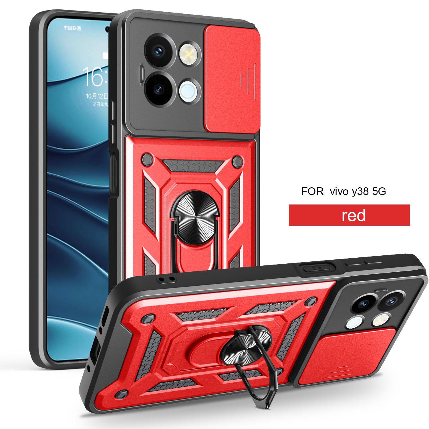 

For Vivo Y38 5G Case Vivo Y58 Cover Vivo T3X Y38 Y58 Magnetic Ring Holder Armor Phone Case Slide Camera Protect Back Cover vivo Y38 5G