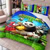 Kung Fu Panda 3-teiliges Bettwäsche-Set Bettbezug mit zwei Kissenbezügen für Schlafzimmer Heimdekoration