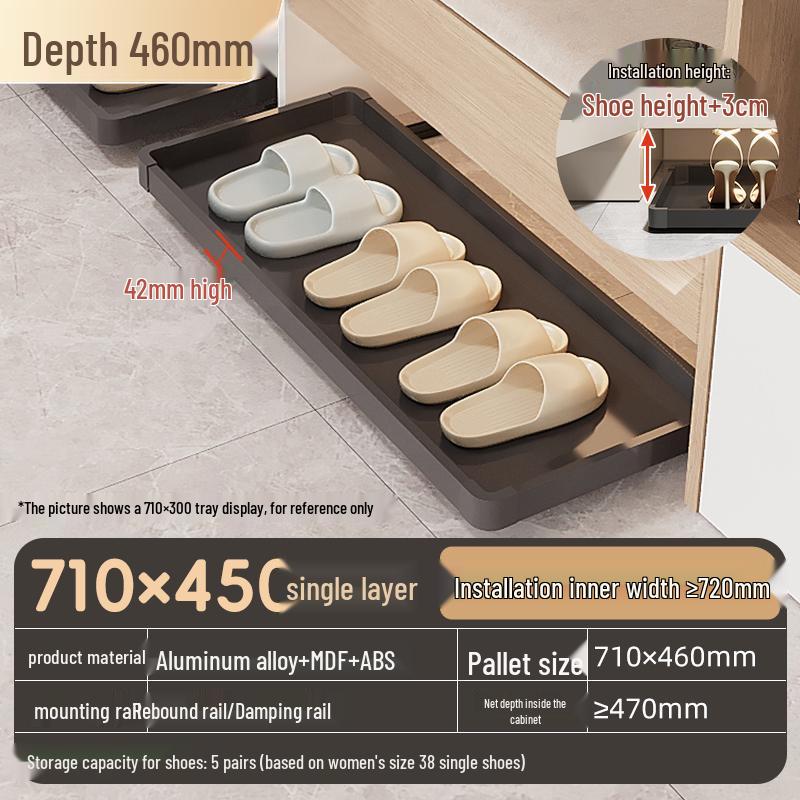 Shoe Cabinet with Kick Drawer and Slide Rail for Hallway