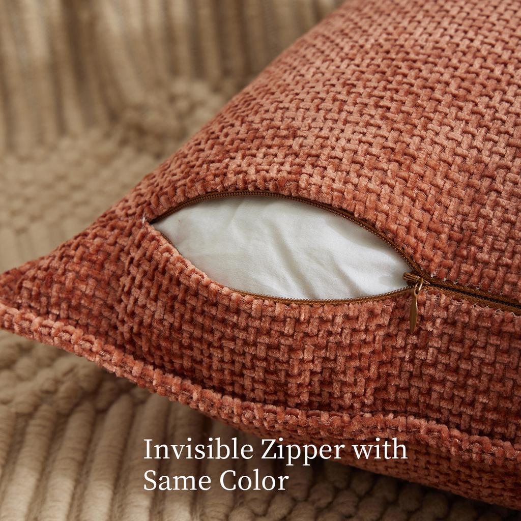 Pillow Cover Does Not Contain Core, Double-sided Chenille Edge Solid Color Pillow, Office Sofa Back Pillow, Bedside Cushion Cover