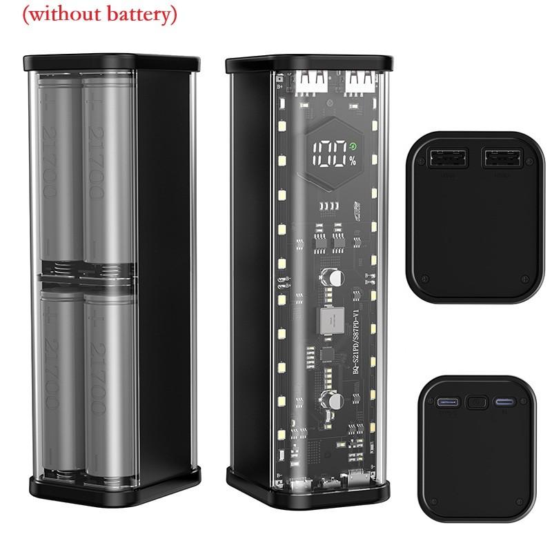 Closely Arranged Components 21700 Power Bank Battery Case Dual USB Outputs