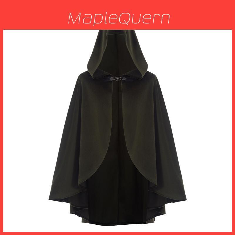 Medieval Cloak Cosplay Costume With Solid Color Design For Halloween And Conventions