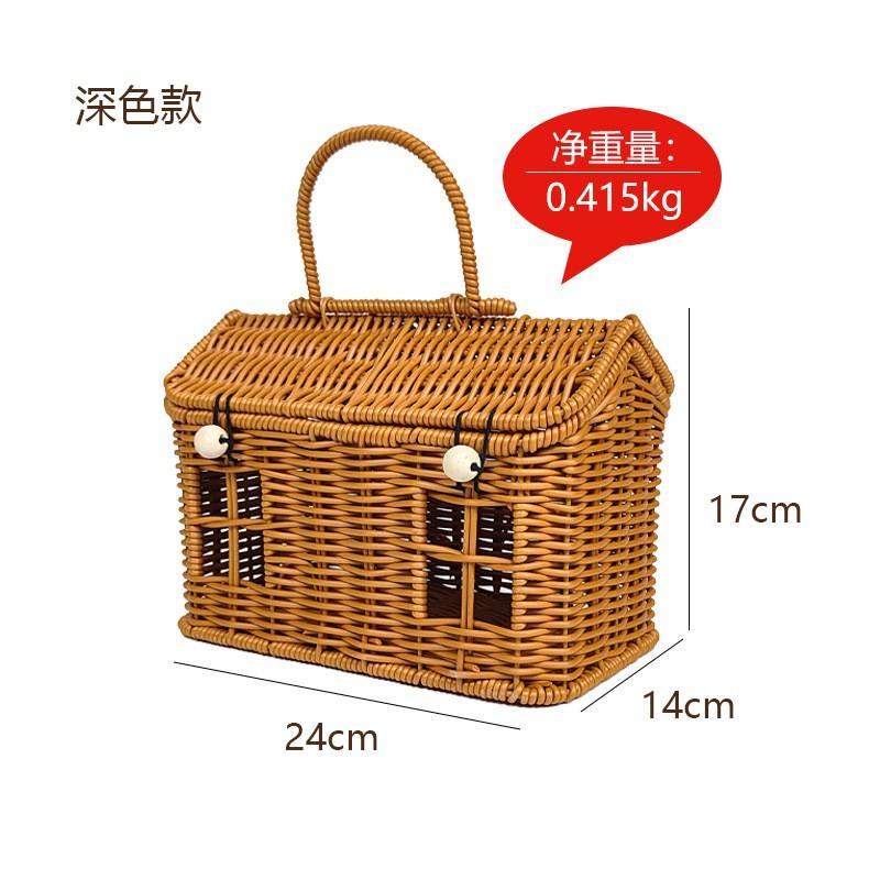 Portable Storage Basket With Handle Home Kitchen Snacks Fruits Organizer Lightweight PP Utility Bin