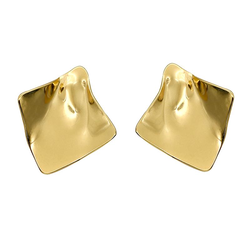 Stainless Steel Hammered Post Earrings For Women Fashion Zircon Daily Accessories Wholesales Gifts Geometric Punk Trendy MQF003