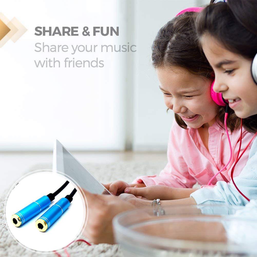 3.5mm Audio Splitter Cable 3.5mm Male To 2 Port 3.5mm Female with Mic 3.5mm Extension Aux Cable Adapter