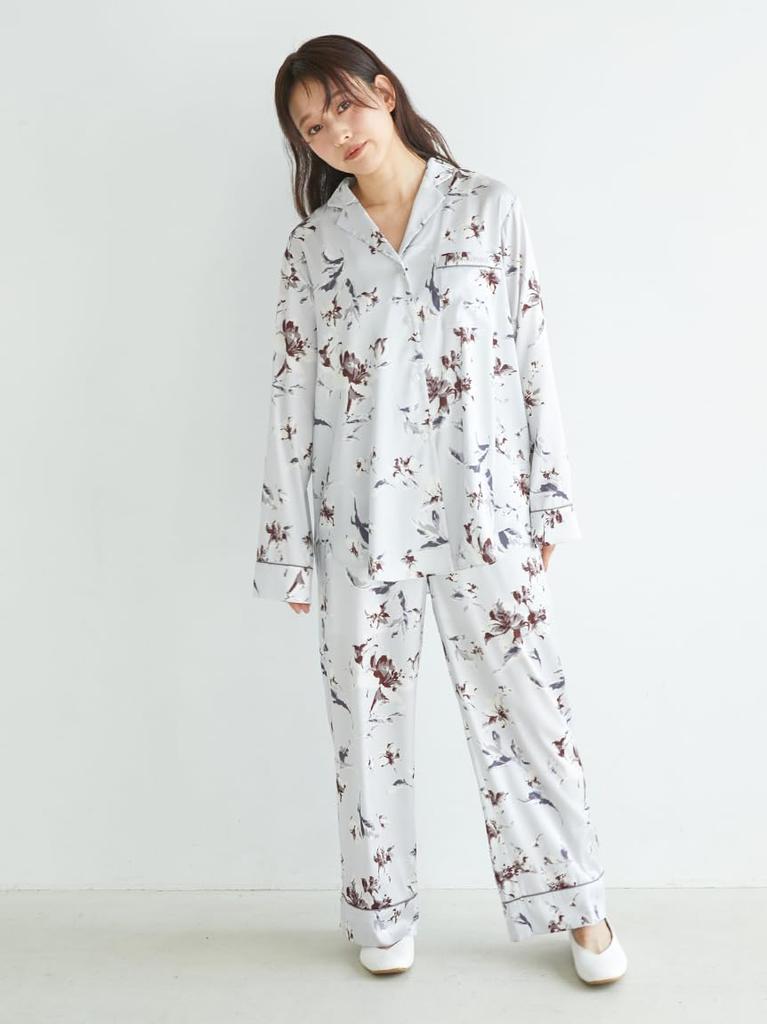 Gelato Pique Day Floral Satin Piping Shirt PWFT252239BLUF Mother's