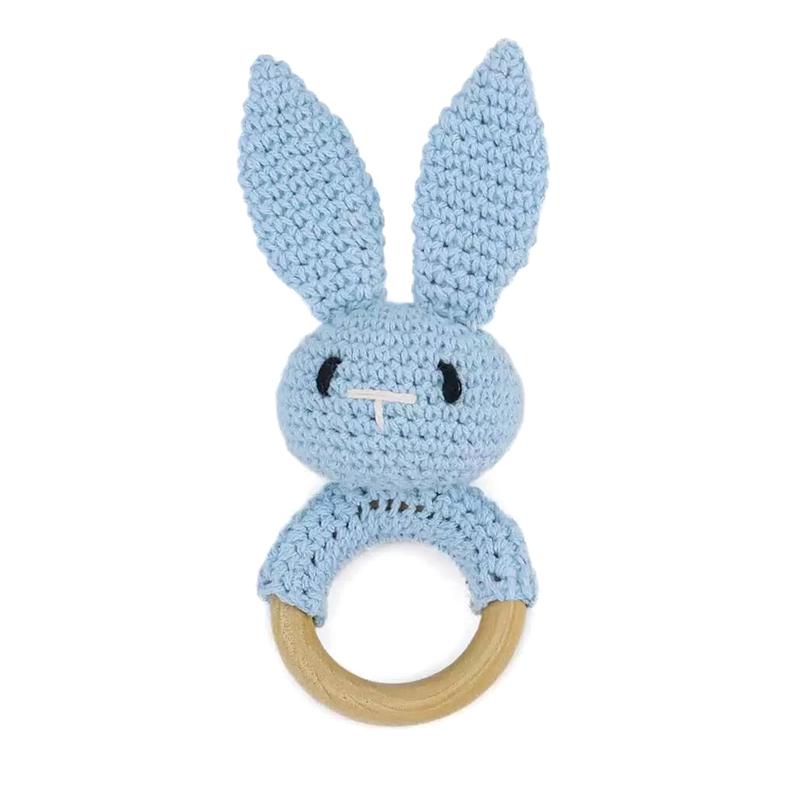 1 stk Babyrangle Leker Nyfødt Bitering Trebitering Heklede Dyr BPA-fri Rangleleke Babyrangler Gaver til Nyfødt