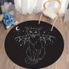 Mysterious Black Cat Round Decorative Carpet Divination Cushion Divination Hotel Carpet Home Decor Living Room Alfombra