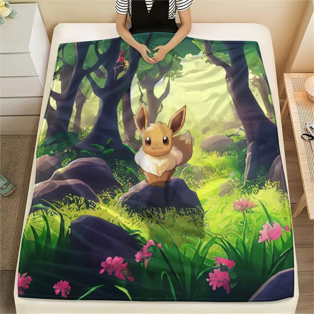 

Eevee Print Flannel Blanket, High quality Comfortable for All Seasons, Home Decor, Warmth and Comfort 80cm x 120cm