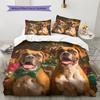Two Boxer dogs Pattern Bedding Home Decoration Birthday Gift (1 * duvet cover + 2 * pillowcase, without core)