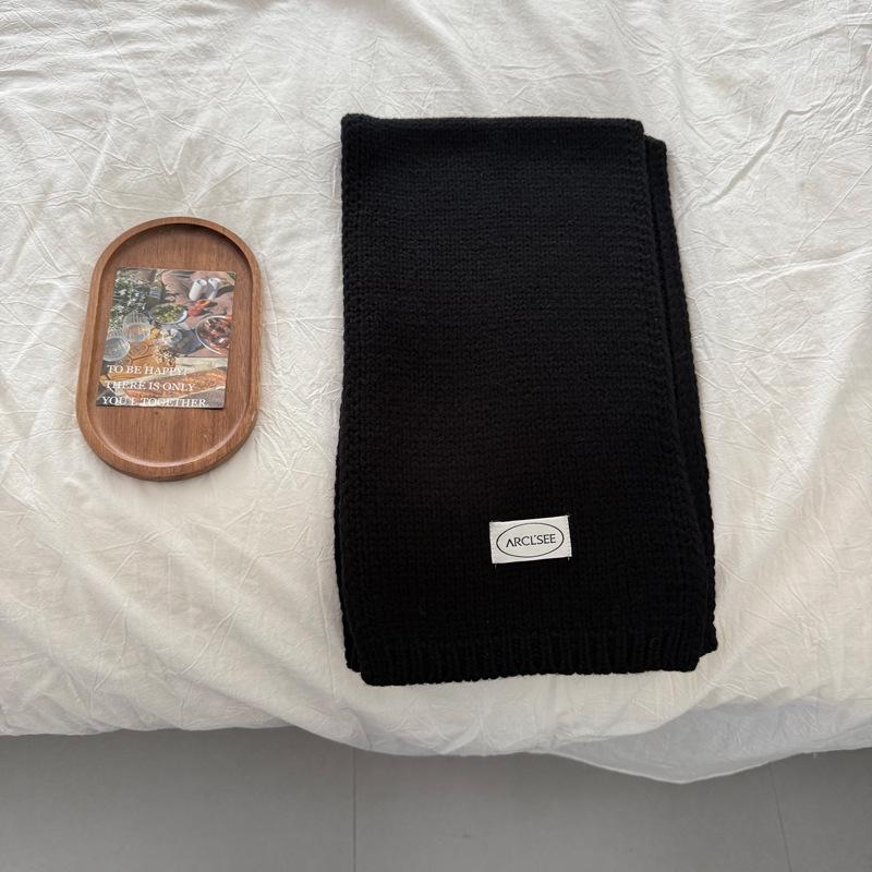 

Розкішна потовщена вовняна шаль-шарф: Універсальний та стильний INS корейський дизайн для пар на осінь/зиму чорний