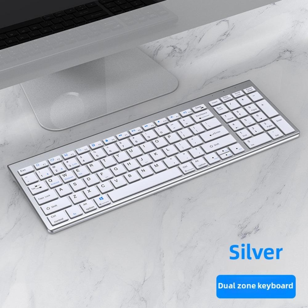 Rechargeable Wireless Bluetooth Keyboard Silent Type for iPad Laptop Desktop with Mouse Combo