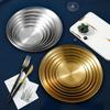 Round Stainless Steel 3-Compartment Dining Plate