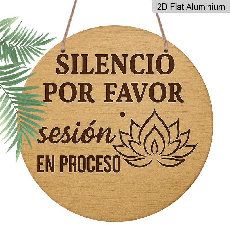 

2D Flat, 1pc 7.87x7.87 Inch Round French Aluminum Sign, Please Be Quiet Vintage Decorative Plaque, Meditation Room Decor Sign, Suitable for 1pc