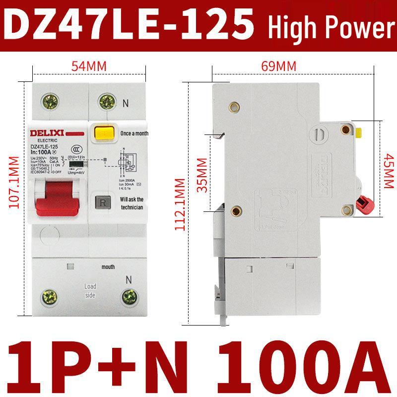 Delixi 220V Miniature Air Switch Circuit Breaker 2P with Leakage Protection, 1P+N, 3P, 4P.
