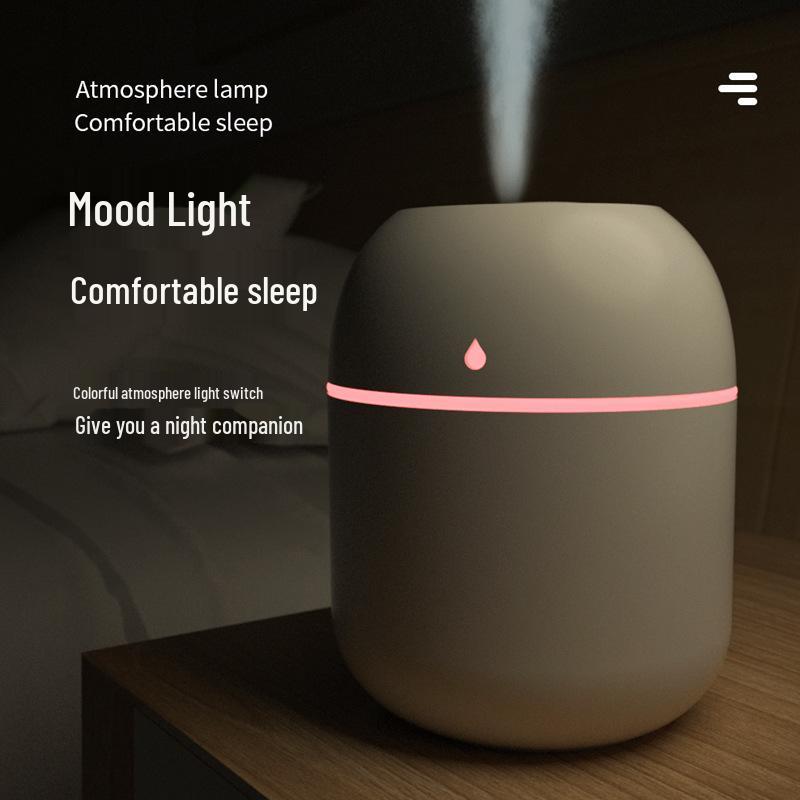 USB Colorful Water Drop Silent Indoor Air Humidifier with Large Spray