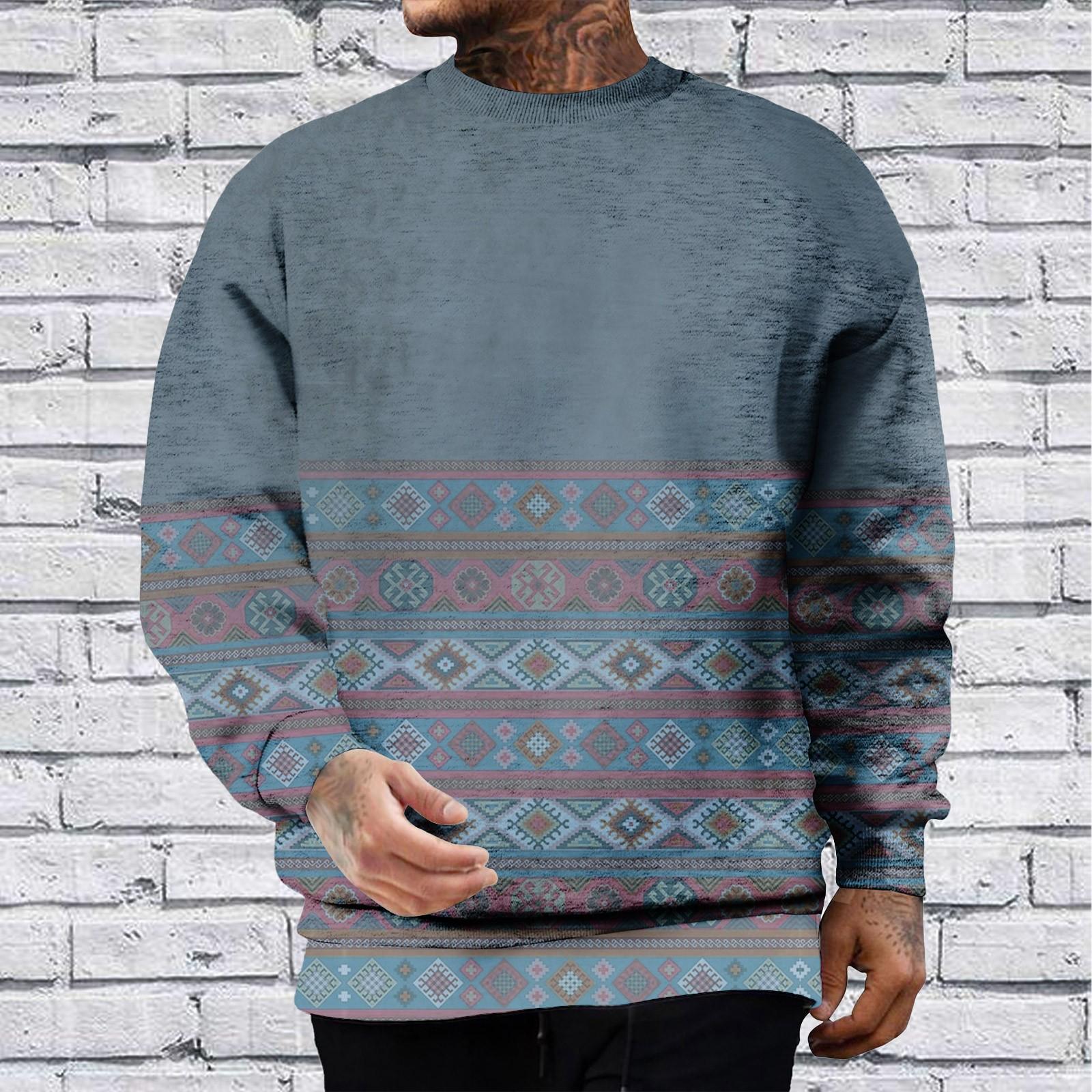 

Мужская осенне-зимняя круглая горловина с длинным рукавом, поддельная двухкомпонентная большая свободная утолщенная верхняя часть, пуловер, свитшот S синий