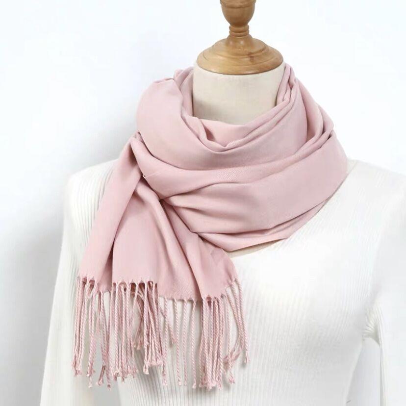 Women's Faux Cashmere Warm Scarf - Autumn/Winter Solid Color Korean Style Shawl