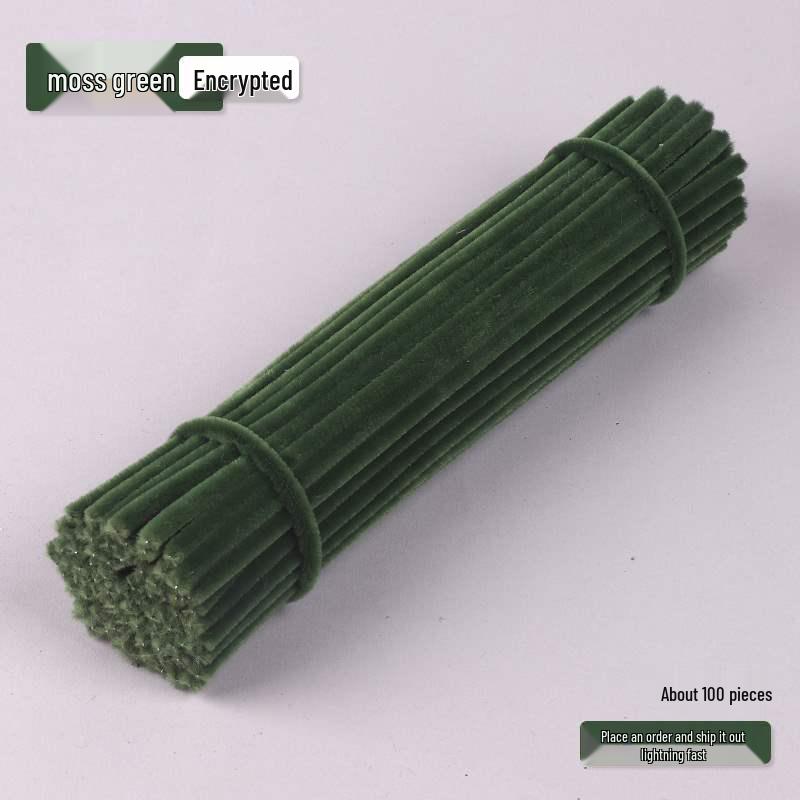 Encrypted Pipe Cleaners: Dense, Thickened 8mm White Strips with Mixed Colors for Handmade DIY Bouquets