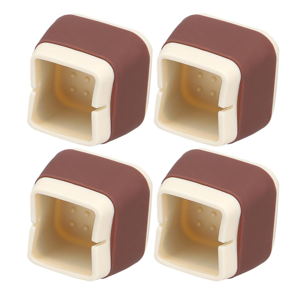 4Pcs Silicone Furniture Protectors 3.3x3.9x3.9cm NonSlip Chair Table Foot Covers Caps(Coffee )