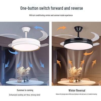 Ventilador de Teto Inteligente Silencioso com Pás Invisíveis e Luz - Ideal para Sala de Estar, Quarto ou Restaurante