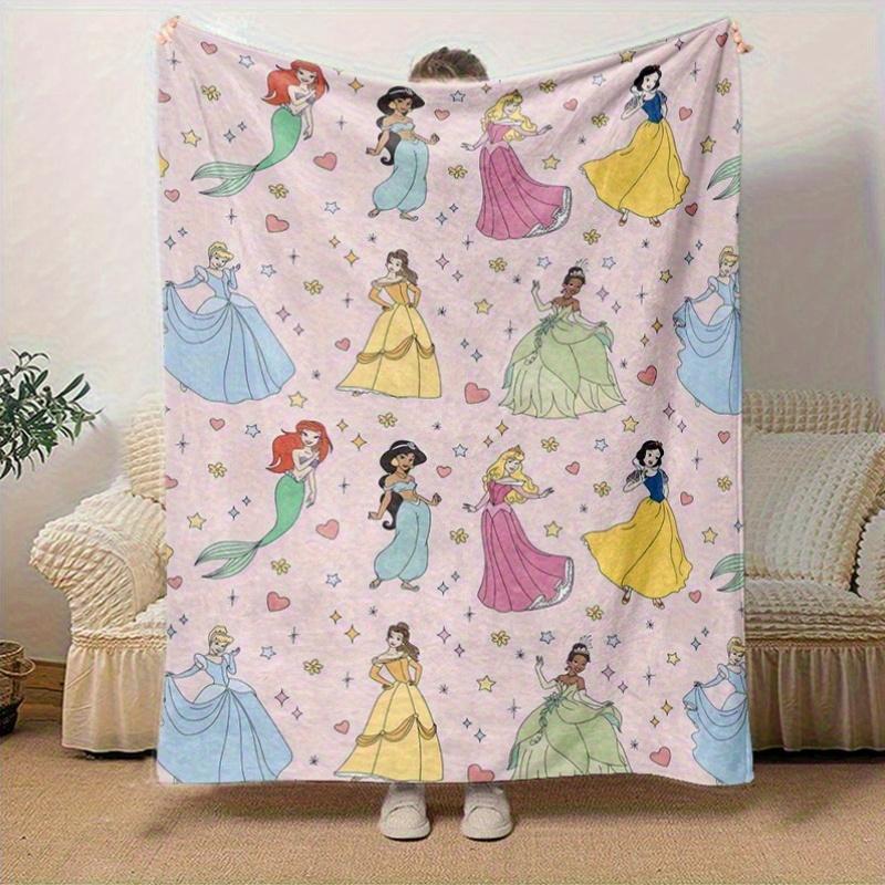 1pc Disney Princesses Patterned Throw Blanket, Perfect for Home Decor, Couch Cover, Outdoor Use, Gifts, Soft Blanket Suitable for Bedroom, Living Room