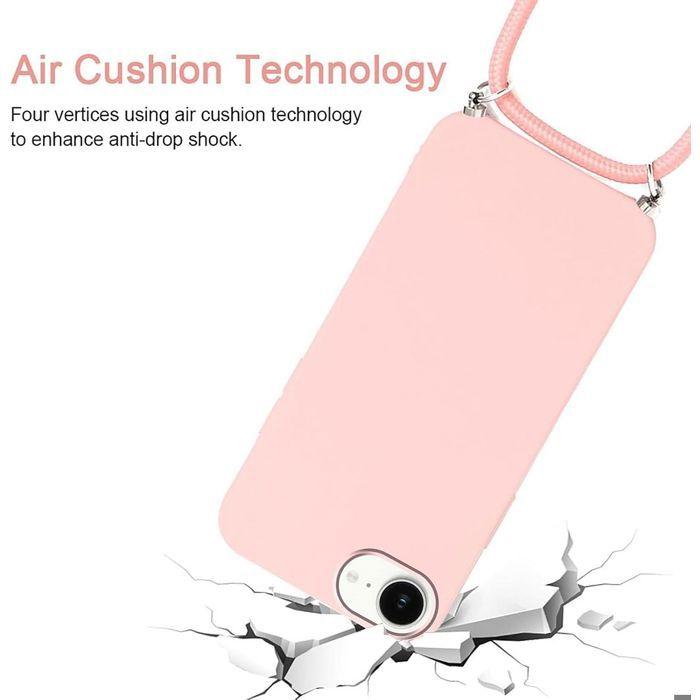 Coque de protection - BOOLING - iPhone 16e - Silicone Souple - Anti-Rayures - Bandoulière Rose