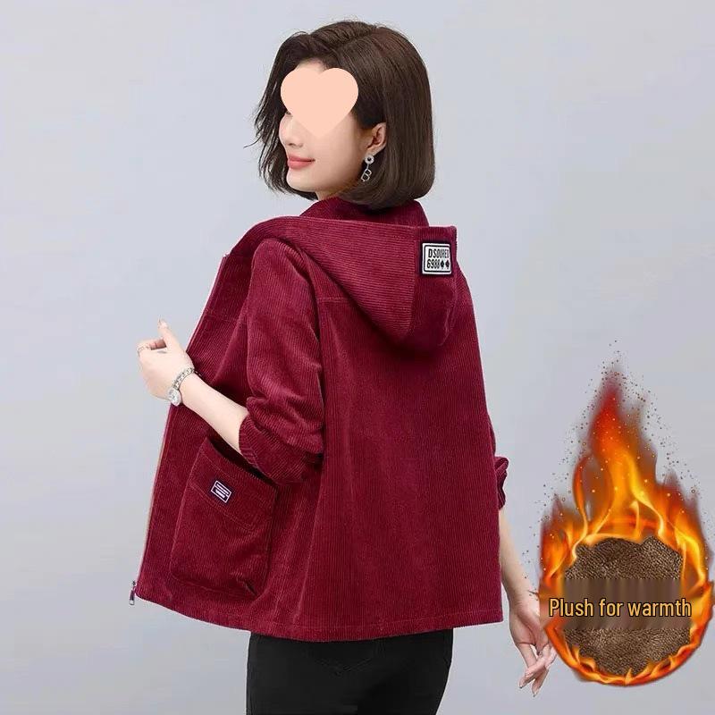 Women's Fleece Lined Hooded Coat – Autumn/Winter 2025, Fashionable Thick Western Style, Available In Petite & Plus Sizes