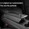 For Tesla Model 3 Y ABS Armrest Box Cover Rear Air Outlet Protective Cover Black Carbon Fiber Electric Vehicle Sticker Decoratio