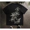 200G Is Thin and High and Impermeable Line Art Lily Flower Fresh Preppy Style Shortsleeved Tshirt Graphic Vintage T Shirt