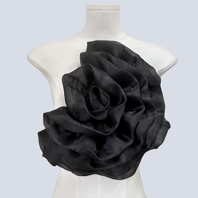 1Pcs Irregular Organza Handmade Flower Patch Sewing Applique Accessories Clothing Dress Neck Decoration 3D Flower Corsage