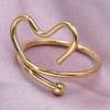 1/5Ppcs/Lot Real Gold Plated Stainless Steel Rings For Women Men Accessories Open Adjsutable Chunky Butterfly Heart Ring Anillos