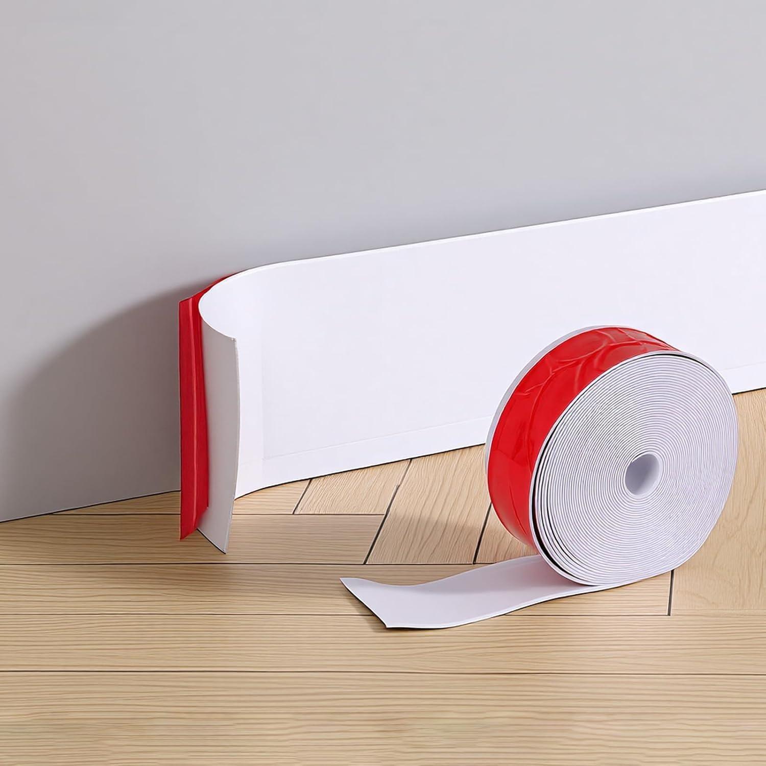 

1pc Wall Base Baseboard Molding Trim,Flexible Self Adhesive Wall Base Moulding Trim,Peel and Stick Decor,Flexible Baseboard Mold 1m