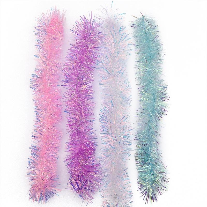 2M Weihnachtsdekoration Farbband Weihnachtsbaumspitze Ornamente Rosa Und Bunt Neujahr 2026 DIY Party Deko Zubehör