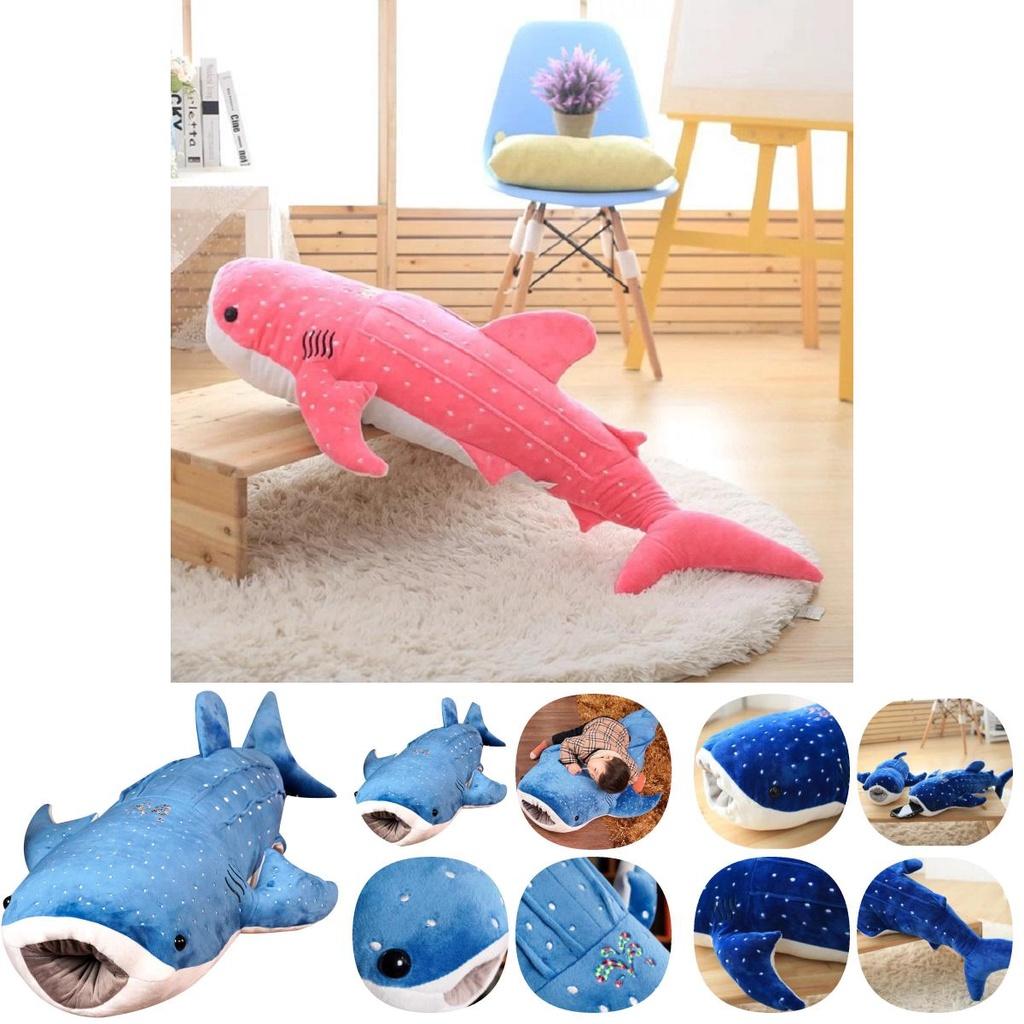 Superweiches Plüsch Walhai Spielzeug Blau/grau/rosa 55/75 cm
