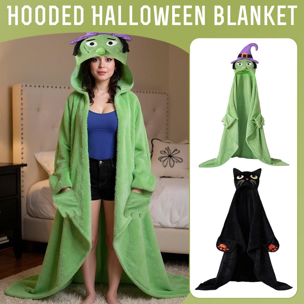 Hooded Halloween Blanket, Suitable For Halloween Decoration