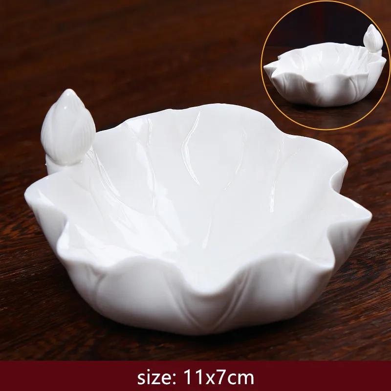 Buddha Hall Ceramics Lotus Leaf The Fruit Plate Ornaments Living Room Coffee Table Snack Plate Bogu Frame Home Decor Supplies