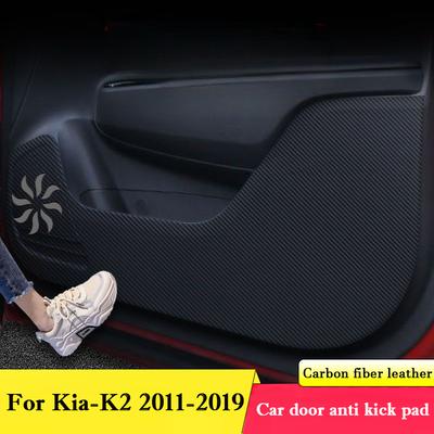 Für Kia K2 2011-2019 Auto Tür Anti-Tritt-Schutzaufkleber Beifahrer-Schutzaufkleber Kohlefaser Kratzfeste Folie Innendekoration