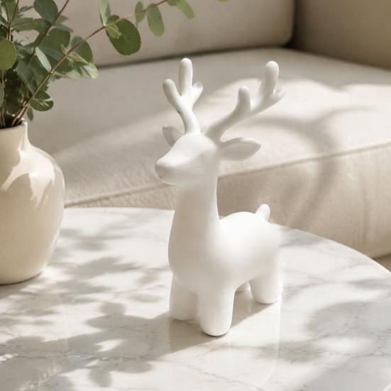 Kleines Schaufenster 3D-gedruckte Elchstatue, Minimalistische nordische Stilfigurine, Langlebiges PLA-Handwerk Modernes dekoratives Tierornament für Weihnachten