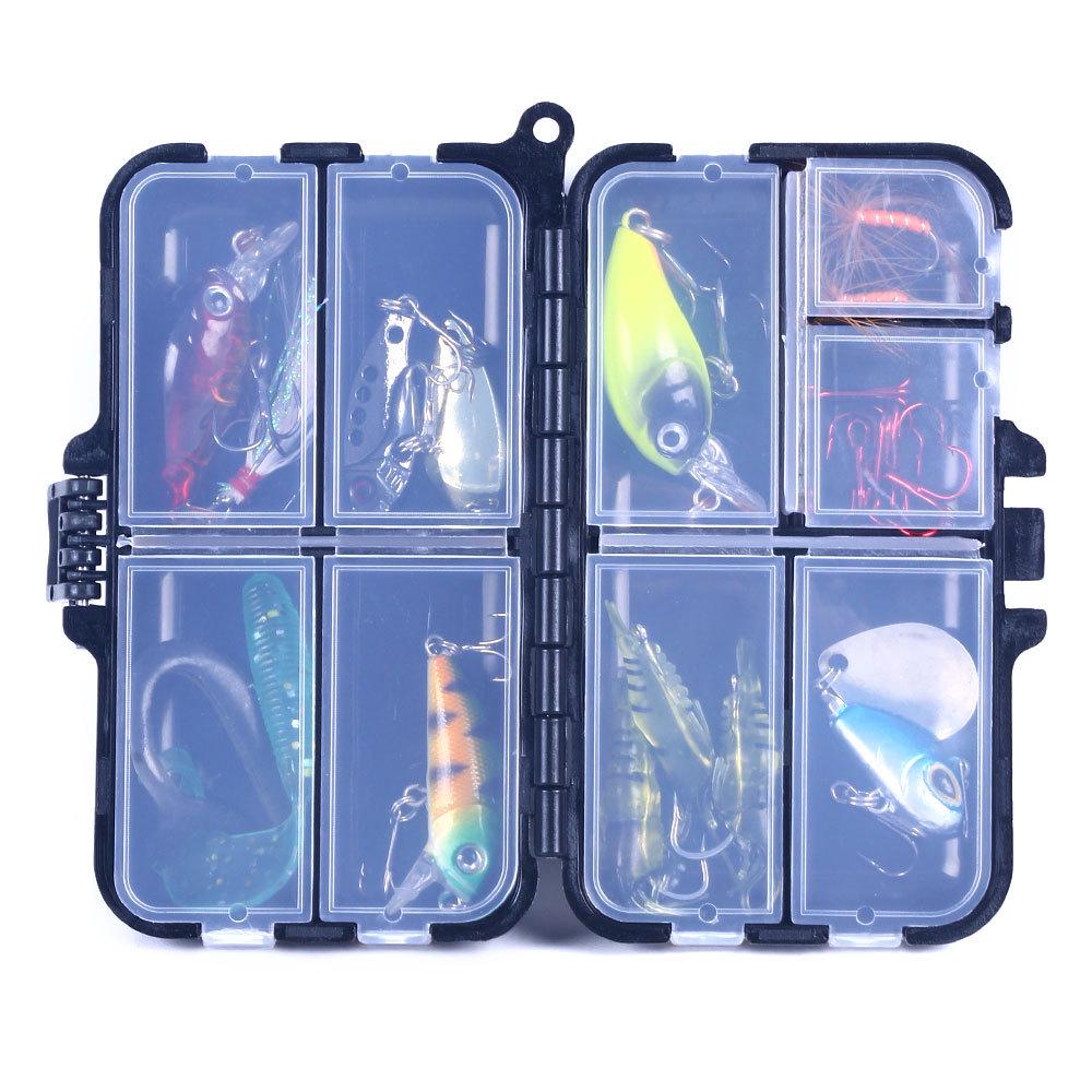 12-Compartment Flip-Cover Fishing Lure Box: Minnow, Vib, Bait Storage for Outdoor Anglers