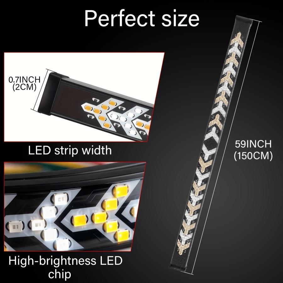 Car Tailgate LED Light Bar, 528 LEDs Fishbone Arrow Strobe, Third Brake Stop Reverse Running Light, Waterproof No Drill Strip for Pickup SUV Jeep