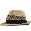 Spring and Summer Men's and Women's Outdoor Seaside Sun Protection Beach Hat Sun Hat British Style Small Jazz Salty Straw Hat