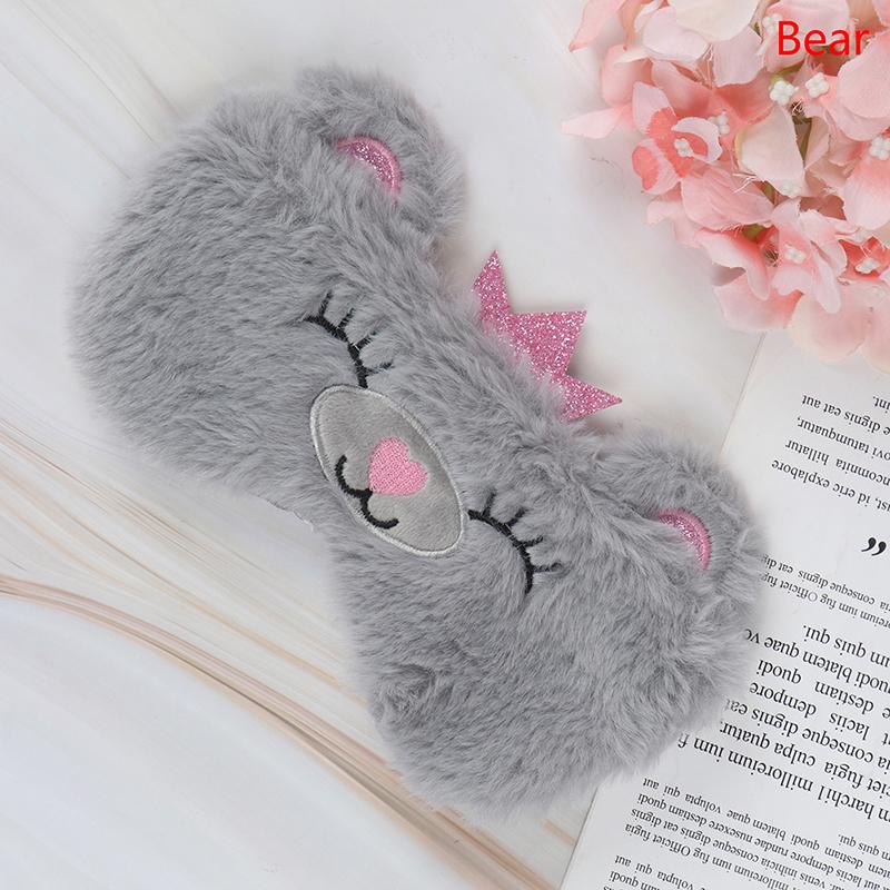 Panda Eye Mask Women Plush Animal Mouse Bear Eye Cover Cute Plush Eye Mask Girl Toy Suitable For Travel Home Party Eyeshade